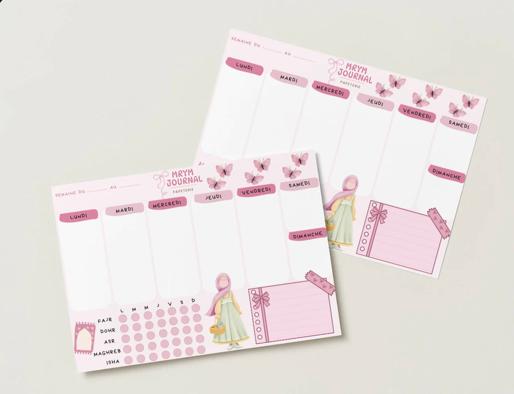 Planner Hebdomadaire Islamique | Suivi des 5 Prières