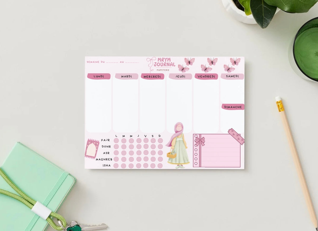 Planner Hebdomadaire Islamique | Suivi des 5 Prières